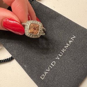 David Yurman | Petite Albion Morganite & Diamond Ring | Size: 6.5